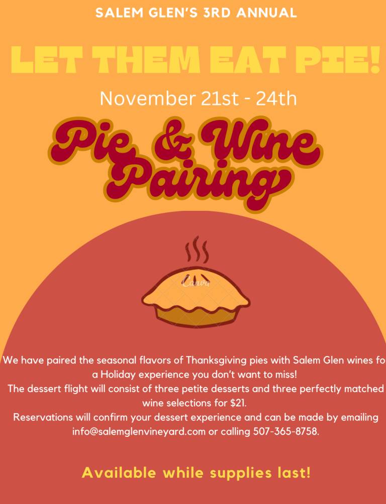 Pie and Wine Pairing Salem Glen Winery